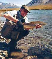 Fisherman with wet gloves.