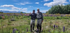 Fly fishing trout in beautiful New Zealand