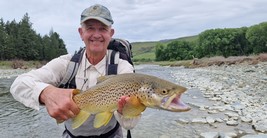 Fly fishing trout in beautiful New Zealand